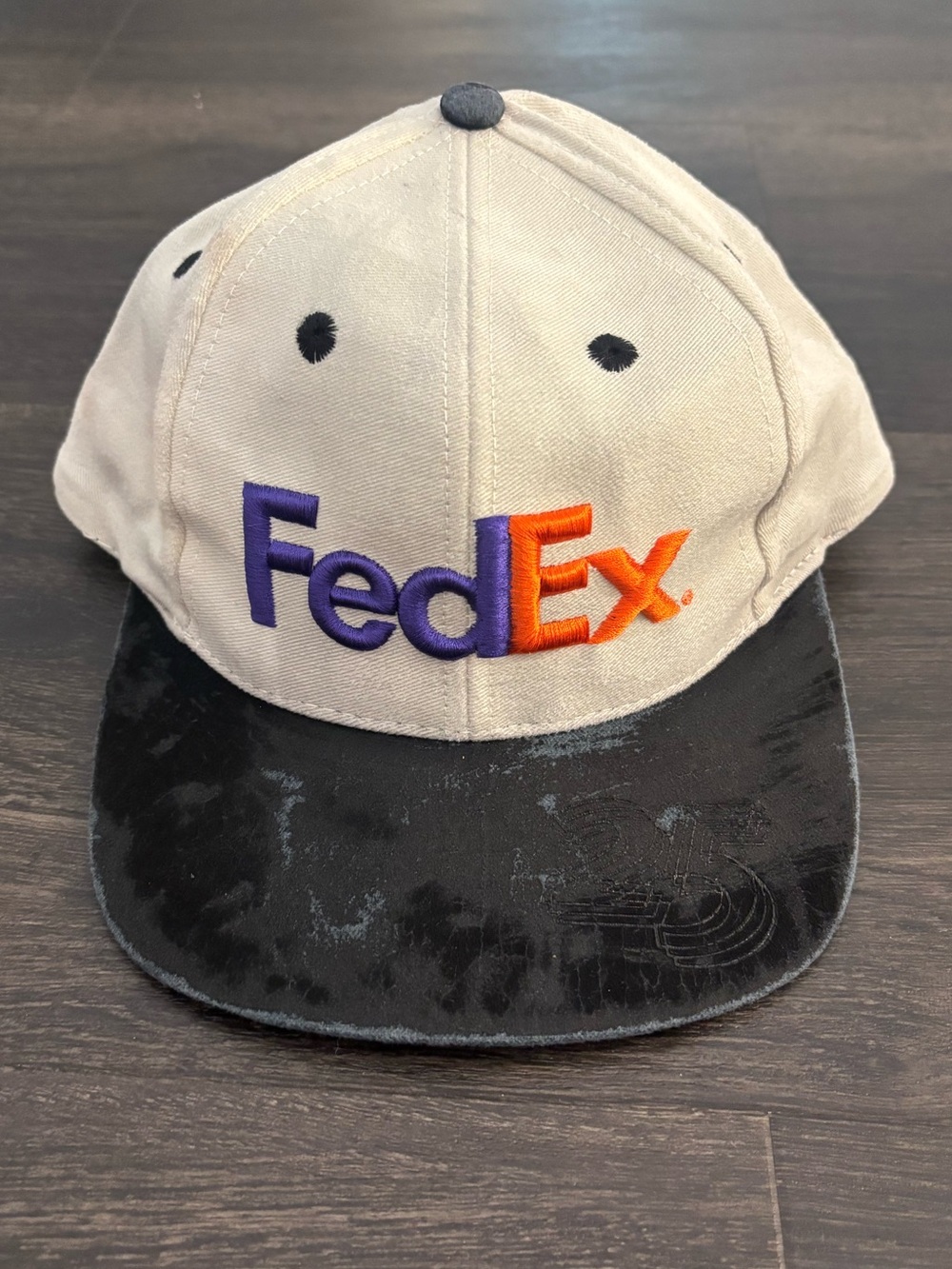 Vintage FEDEX Hat Advertising Trucker Cap Snapback Off White Black